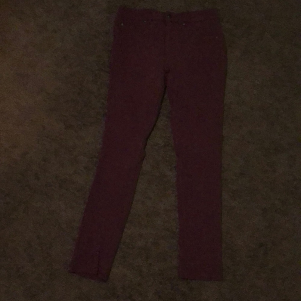 Burgundy skinny pants